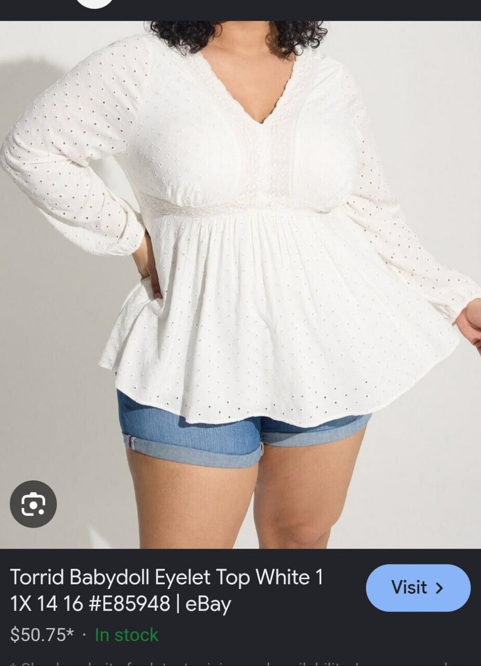 Torrid White Babydoll Eyelet Top Sz 4